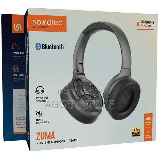 Soundtec by Porodo Zuma Headphone na Speaker 2-in-1 - 1
