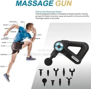 Percussion 9-in-1 Massage Gun - 9 Speeds, Type-C Rechargeable