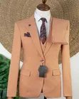 Suti ya Joselino Peach/Nyeupe-Machungwa Vipande Vitatu - 1