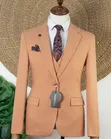 Suti ya Joselino Peach/Nyeupe-Machungwa Vipande Vitatu - 5