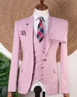 Suti ya Joselino Pink Slim Fit 3-Piece - Premium Wool - 1