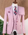 Suti ya Joselino Pink Slim Fit 3-Piece - Premium Wool - 2