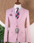 Suti ya Joselino Pink Slim Fit 3-Piece - Premium Wool - 4