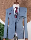 Joselino Men's 3-Piece Suit - Sky Blue - 1