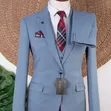 Joselino Men's 3-Piece Suit - Sky Blue - 2