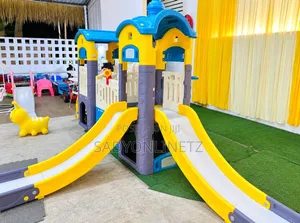 Kids Playground House with Slide, Basketball, Golf