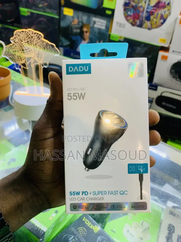 LED Car Charger - 55W, Type-C & USB - 1