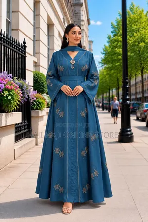 Luxury Embroidered Abaya Maxi Dress
