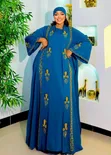 Satin Silk Abaya with Silver Work - 2