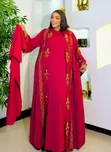 Satin Silk Abaya with Silver Work - 4