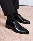 La Patent Leather Oxford Shoes - Black - 3