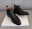 Men's J.M. Weston Brown Leather Wingtip Chelsea Zip Boots - 3