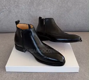 Men's J.M. Weston Brown Leather Wingtip Chelsea Zip Boots