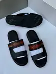 Berluti Men's Black Leather Cross-Strap Slide Sandals - 4