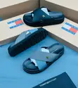 Tommy Hilfiger Men's Black Cross-Strap Platform Slide Sandals - 2