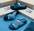 Tommy Hilfiger Men's Black Cross-Strap Platform Slide Sandals - 3