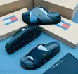 Tommy Hilfiger Men's Black Cross-Strap Platform Slide Sandals - 5