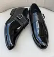Men's Dior Black Patent Leather Monk Strap Shoes - 1