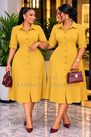 Women's Button-Down Midi Shirt Dress