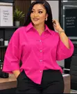Shati Kubwa la Kiume lenye Vitufe na Kola - 2