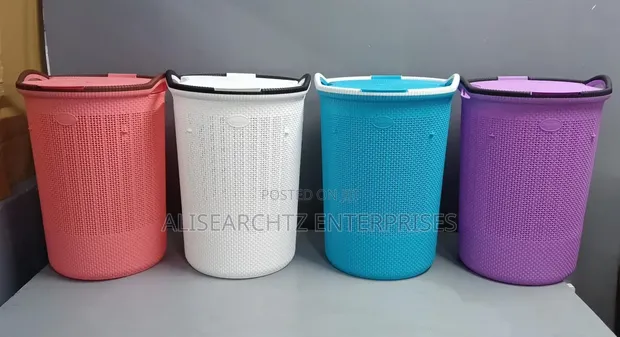 New Round Plastic Laundry Basket (4 pcs) - 1
