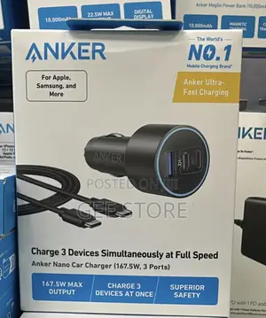 Anker Nano Car Charger (167.5W, 3 Ports)