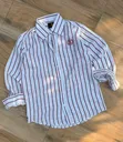 White Brown Striped Casual Shirt - 2