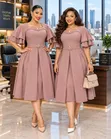 Elegant Dark Brown Women's Dress - 2