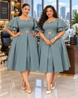 Elegant Dark Brown Women's Dress - 3