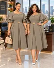Elegant Dark Brown Women's Dress - 4