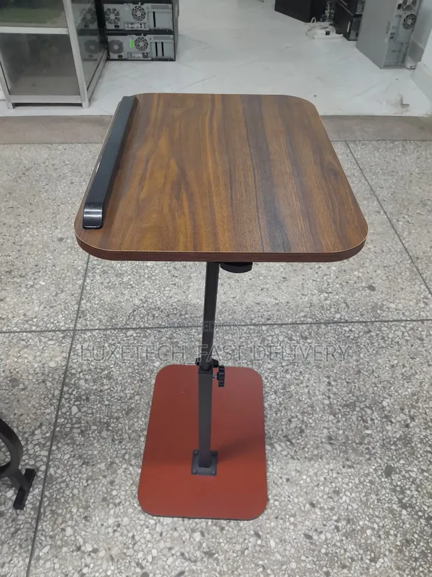 Height Adjustable C-Shape Laptop Desk - Black - 1