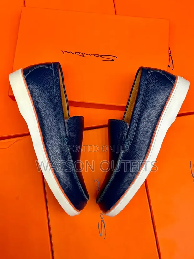Santoni Viatu vya Ngozi vya Wanaume Loafers - Vipya Kabisa - 1