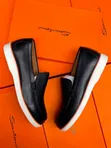 Santoni Viatu vya Ngozi vya Wanaume Loafers - Vipya Kabisa - 2