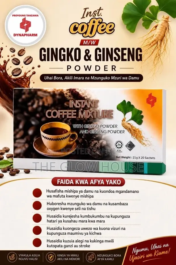 Instant Coffee Mixture with Ginkgo and Ginseng Powder - 1
