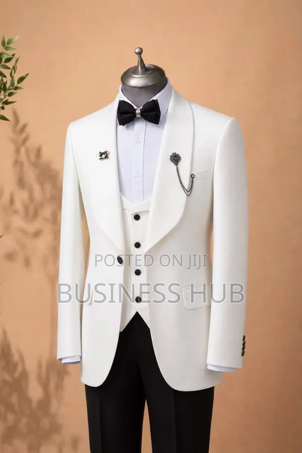 Men's White Party Suit - McHanga Nyiko - 1