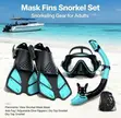 Adult Snorkeling Gear Set (Mask, Fins, Snorkel) - S-XL - 2