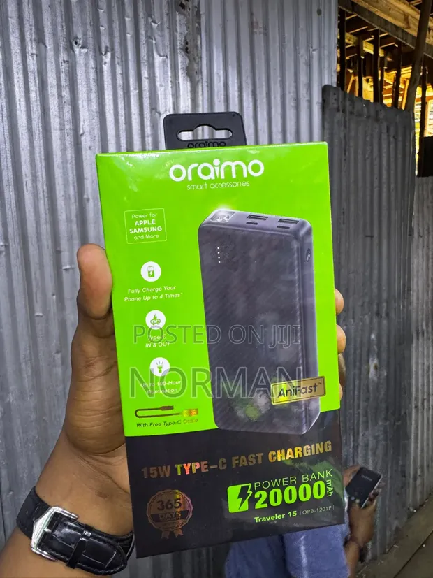 Oraimo 15W Type-C Power Bank 20000mAh - 1