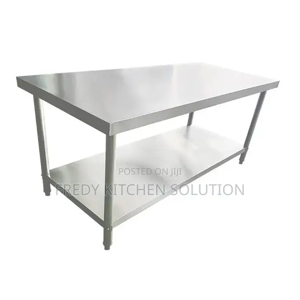 2-Layer Stainless Steel Work Table - 1500x600x800mm - 1