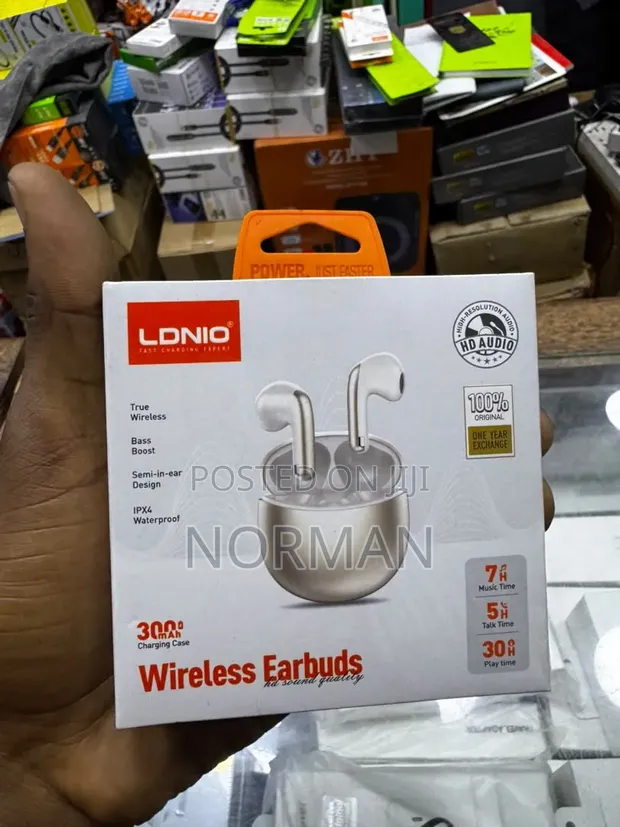 LDNIO Bass Boost Earbuds za Wireless - Nyeupe - 1