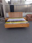 Skyline Furniture Queen Bed Frame with 2 Bedside Tables & Gold Sun 6-Inch Mattress - 2