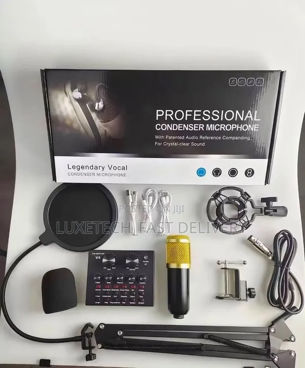 BM-800 Condenser Microphone & V8 Sound Card Podcast Set - 1