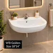Plumb Wash Hand Basin - Semicircle, Ceramic - 2