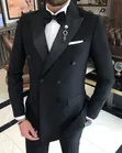 Bagozza Classic Black Three-Piece Tuxedo Suit - 4