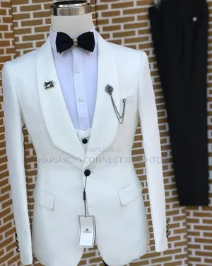 Bernardo Cavalli White Black Shawl Lapel Three-Piece Suit
