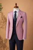 Suti ya Pink Blazer & Navy Blue ya Vipande Vitatu - Inaagizwa Uturuki - 1