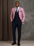 Suti ya Pink Blazer & Navy Blue ya Vipande Vitatu - Inaagizwa Uturuki - 3