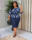 Chic Peplum Two-Piece Dress Set - 1