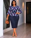 Chic Peplum Two-Piece Dress Set - 2