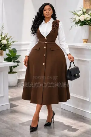 Gauni la Pinafore la Midi lenye Vifungo