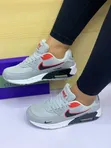 Nike Air Max Sneakers - Grey Red Accent - 1